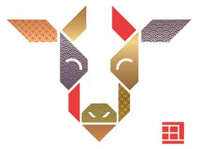 日本风格牛年