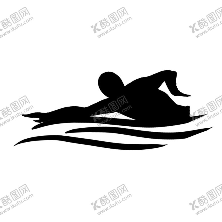 编号：33420705051234002045【酷图网】源文件下载-游泳人物剪影