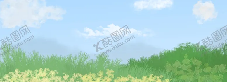 编号：52652806271428148836【酷图网】源文件下载-卡通草地蓝天背景
