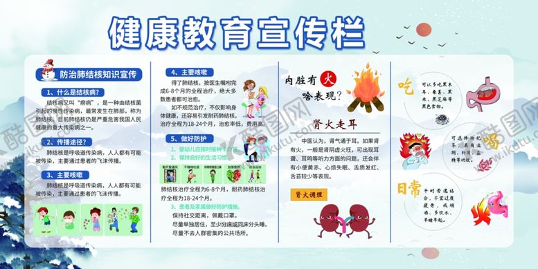 编号：52231512100957325518【酷图网】源文件下载-冬季健康教育宣传栏展板