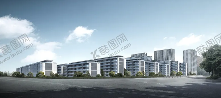编号：57940309222155352473【酷图网】源文件下载-绿城别墅洋房园林沿街大门入口