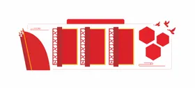 文化墙展板移动学校企业