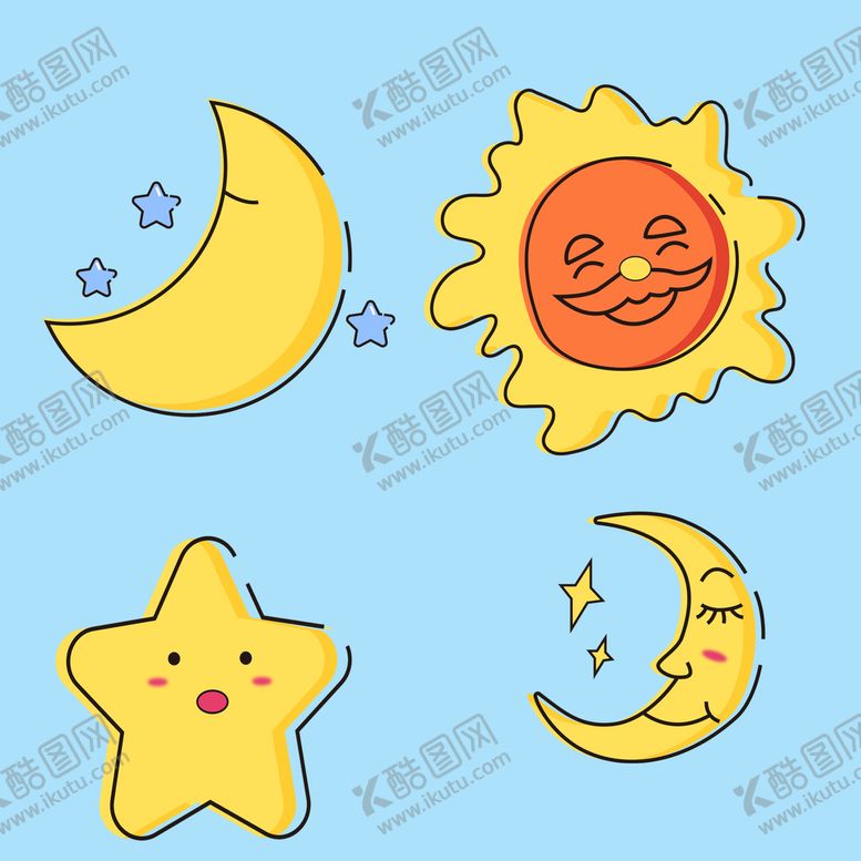 编号：63974810081034583140【酷图网】源文件下载-太阳月亮图标