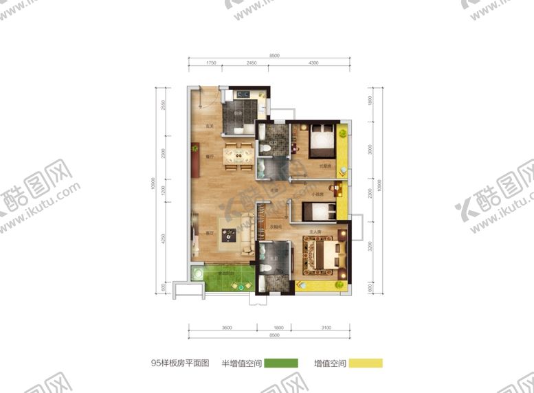 编号：70424711011822197731【酷图网】源文件下载-户型渲染图