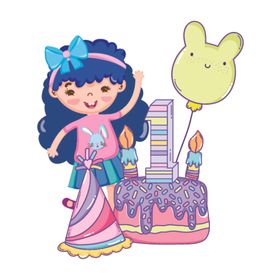 卡通生日女孩