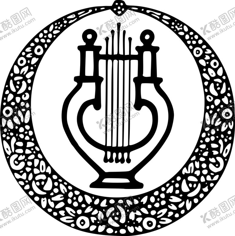 编号：62365210161929389476【酷图网】源文件下载-竖琴音乐艺术矢量素材