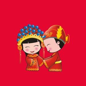手绘情侣恋人