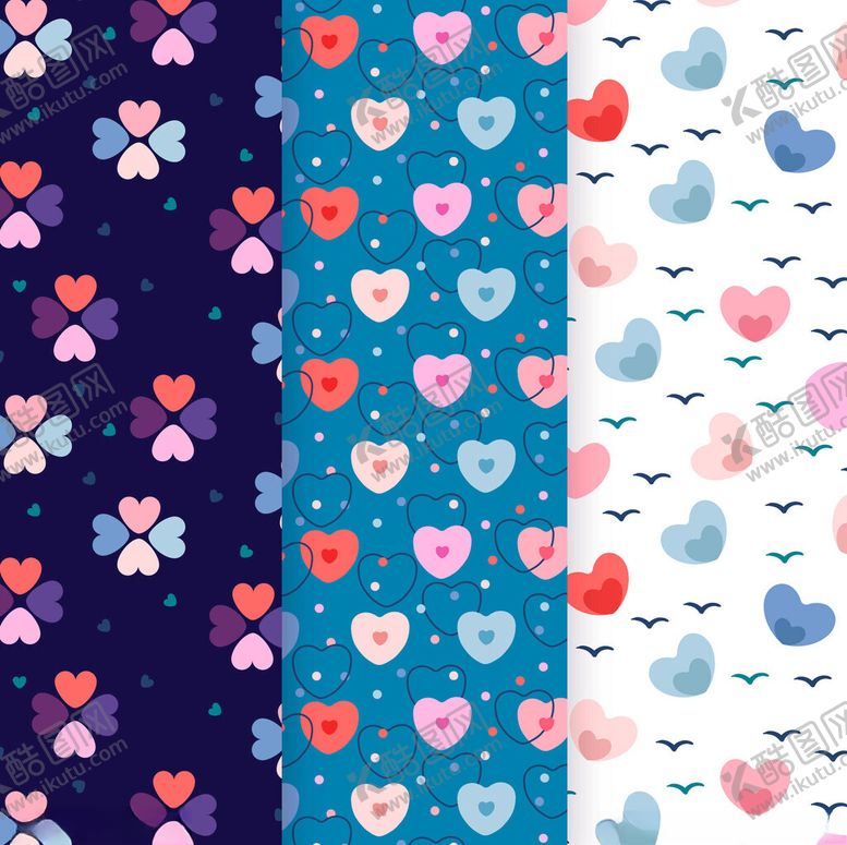 编号：46392604030314052260【酷图网】源文件下载-多彩爱心图案背景设计