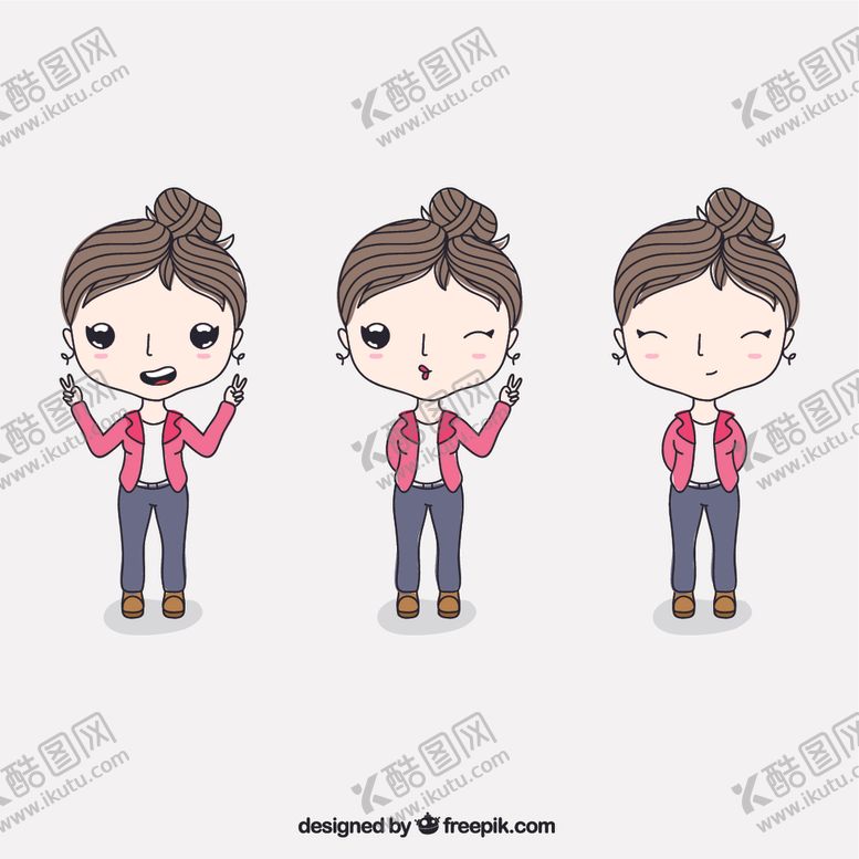编号：46184503220702332625【酷图网】源文件下载-卡通丸子头女子