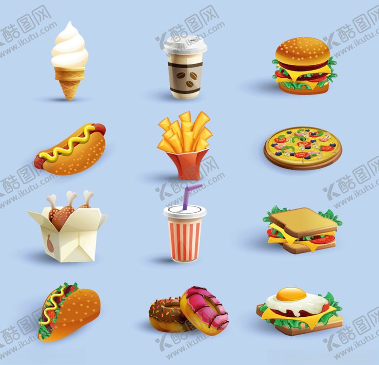 编号：89229009101917174963【酷图网】源文件下载-手绘西餐汉堡