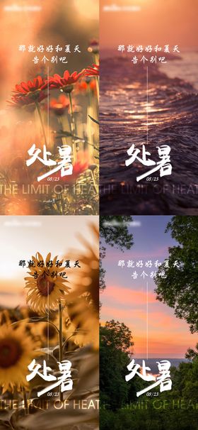 处暑节气海报二十四系列大简约