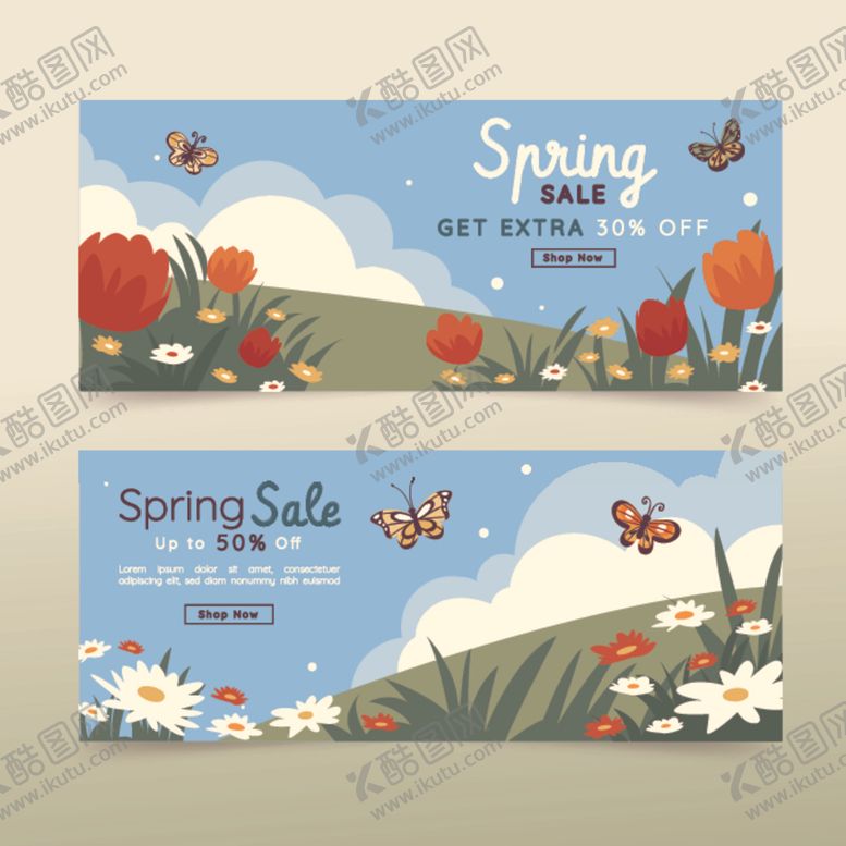 编号：64185511021021291256【酷图网】源文件下载-春季花卉横幅设计