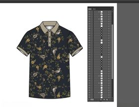 短袖男装Polo衫矢量款式设计