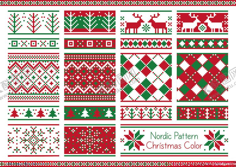 编号：14171810042148195634【酷图网】源文件下载-圣诞针织图案设计素材