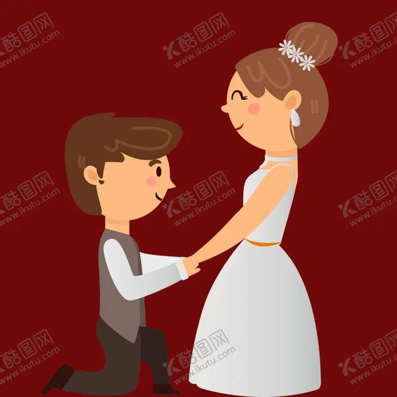 手绘结婚男女插画礼人物人物
