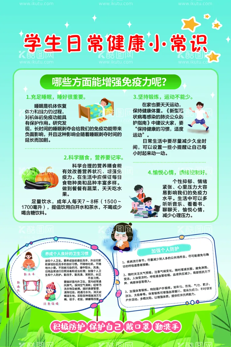 编号：70541309250051457238【酷图网】源文件下载-学生日常健康小常识