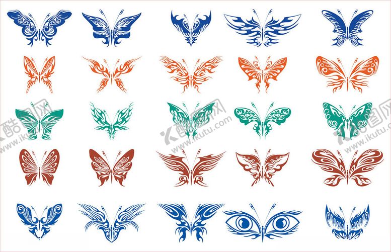 编号：70015410070642429420【酷图网】源文件下载-艺术蝴蝶蝴蝶造型蝴蝶图案
