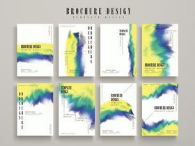 紫色渐变几何风格宣传册模板