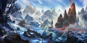 中国风大气插画场景图片氛油素材古山水