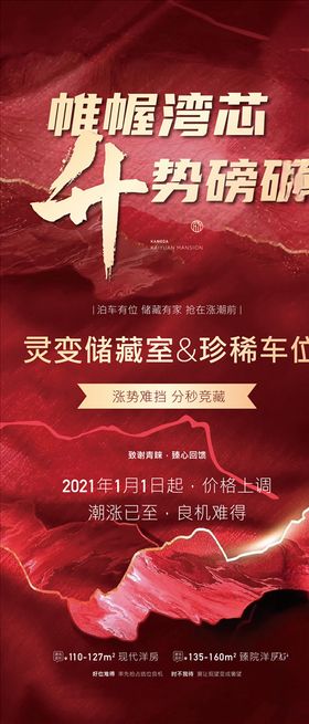 地产红色红金涨价海报