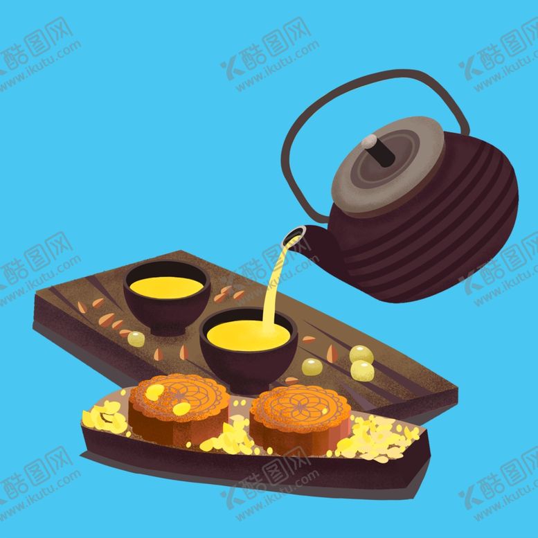 编号：99378906290913152959【酷图网】源文件下载-中秋节赏月喝茶素材