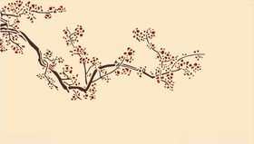 硅藻泥背景梅花