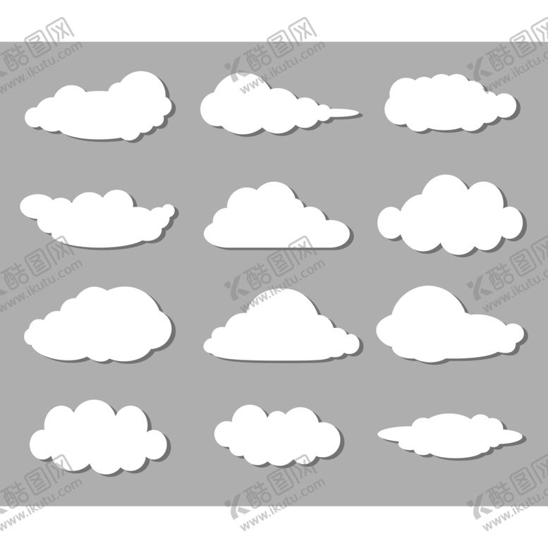 编号：19100909131921071474【酷图网】源文件下载-卡通云图标矢量云图标云朵素材