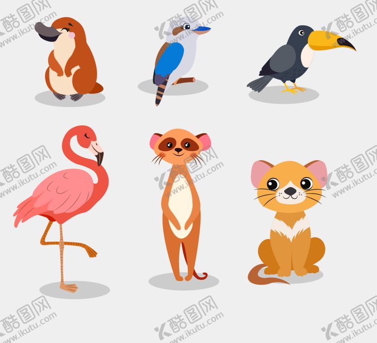 编号：29531312080810355677【酷图网】源文件下载-可爱卡通手绘动物