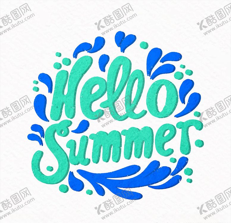 编号：83449209180909348600【酷图网】源文件下载-你好夏天英文字体设计