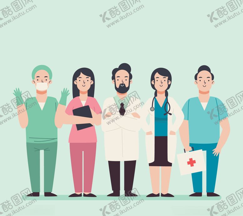 编号：49108410141728238221【酷图网】源文件下载-5个创意医务人员