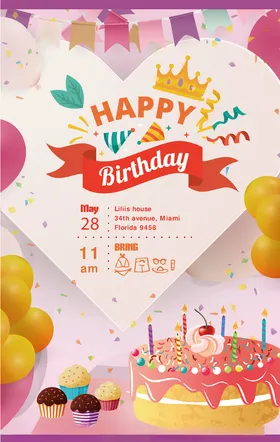 生日海报喜庆聚会礼物展板