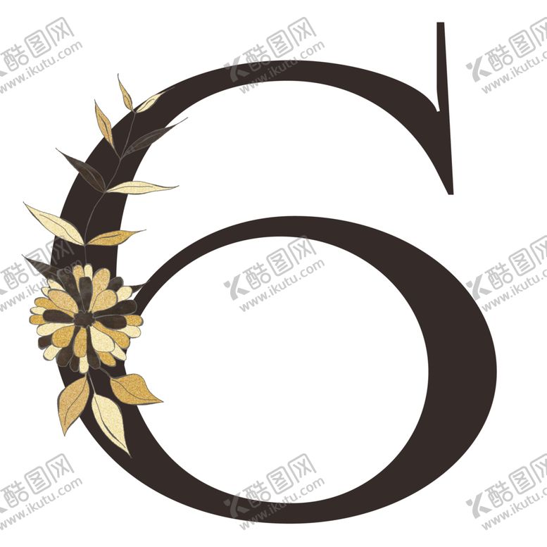 编号：57422909231351235519【酷图网】源文件下载-手绘花叶数字