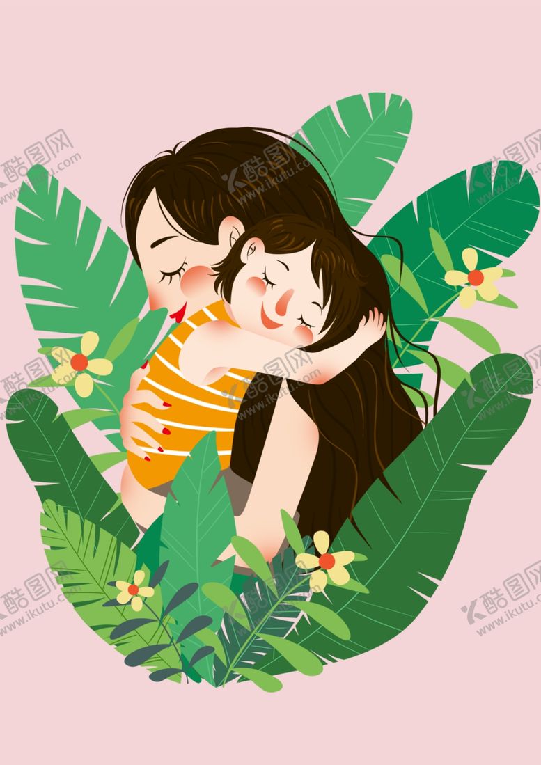 编号：69954009292311124247【酷图网】源文件下载-母子插画