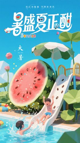 大暑节气海报设计