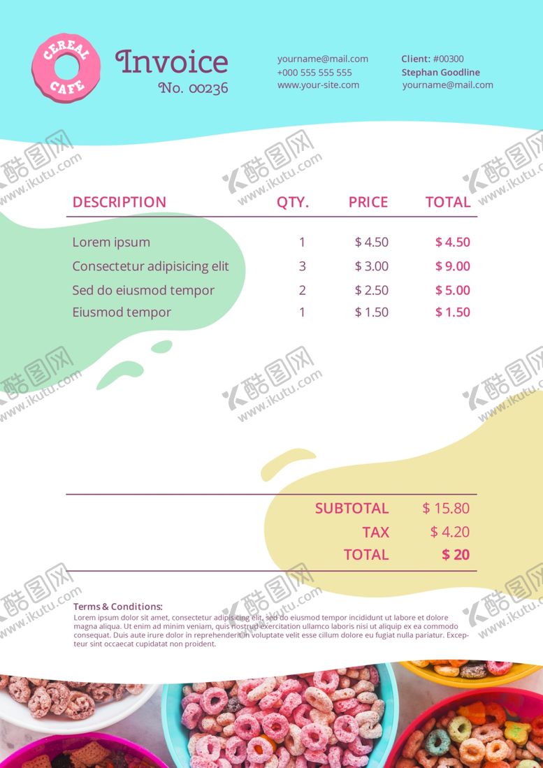 编号：29595109251711542519【酷图网】源文件下载-早餐店消费清单
