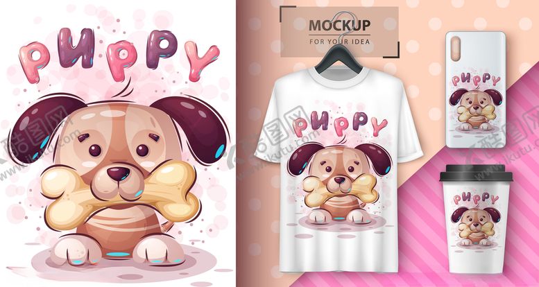 编号：37688409170212421572【酷图网】源文件下载-小狗印花