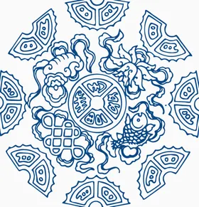 青花瓷花纹中国风底古典底