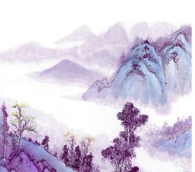 水墨画插画背景素材中国风山水画
