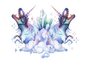 梦幻水彩恐龙图案