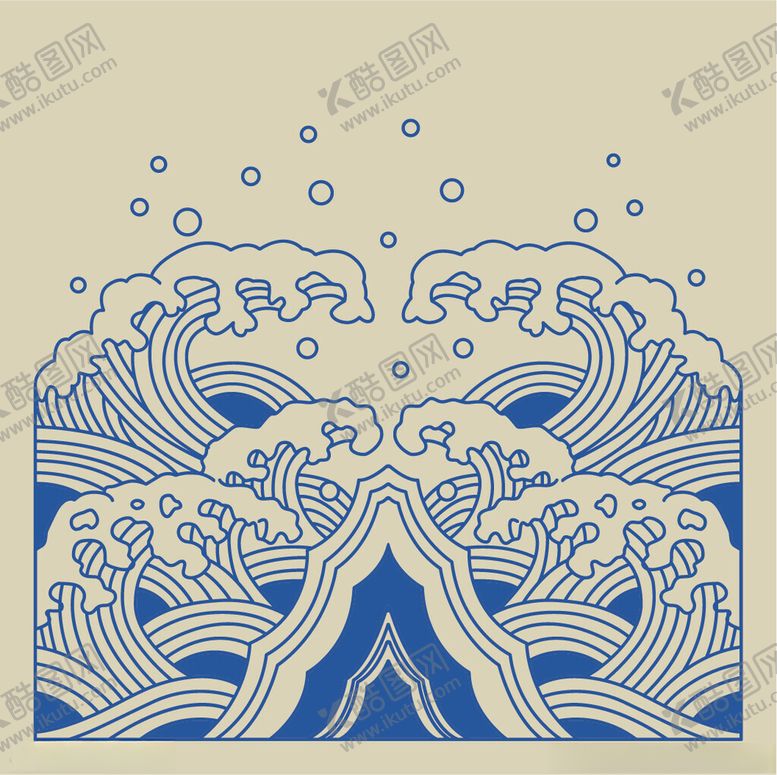 编号：74565301281318578329【酷图网】源文件下载-海浪中式纹样