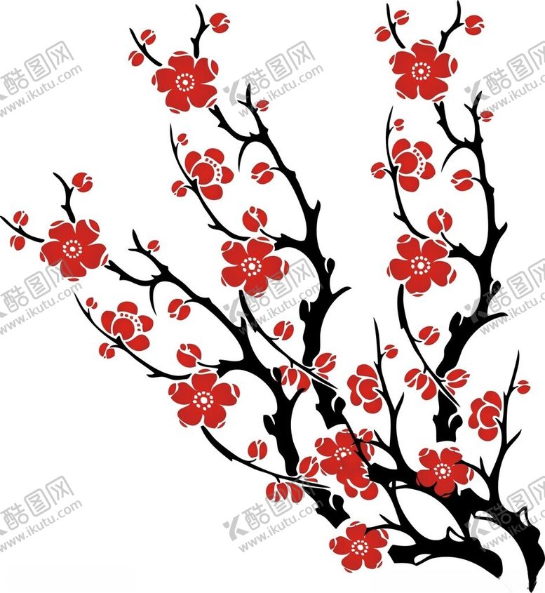 编号：82690602160331178735【酷图网】源文件下载-手绘矢量梅花