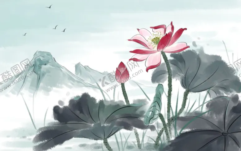 编号：59924906271442425845【酷图网】源文件下载-手绘荷花插画