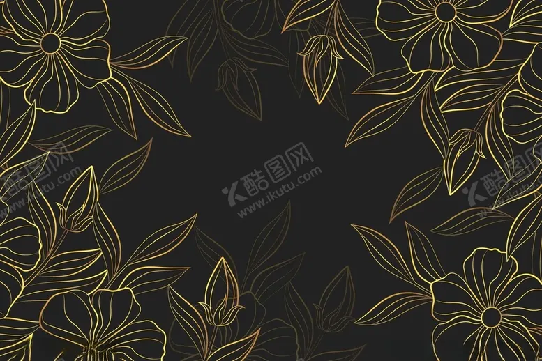 编号：66870101191115419256【酷图网】源文件下载-线描植物背景