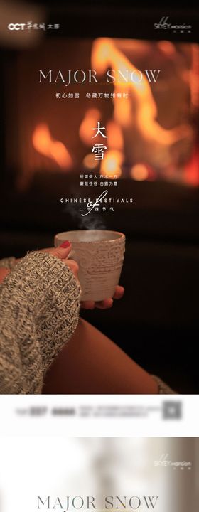 小雪大雪简约意境系列海报