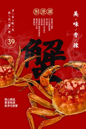 蟹肉美食活动宣传海报素材