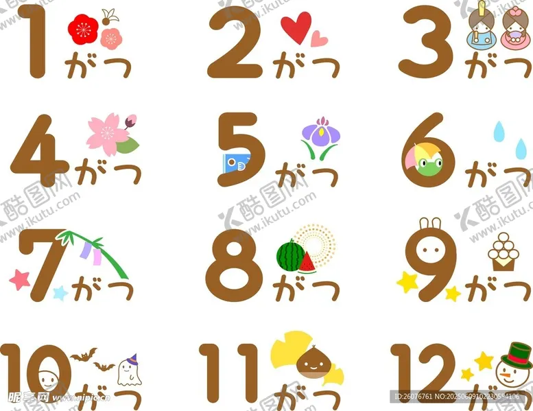 编号：25134007051730576398【酷图网】源文件下载-可爱数字与装饰图案集合