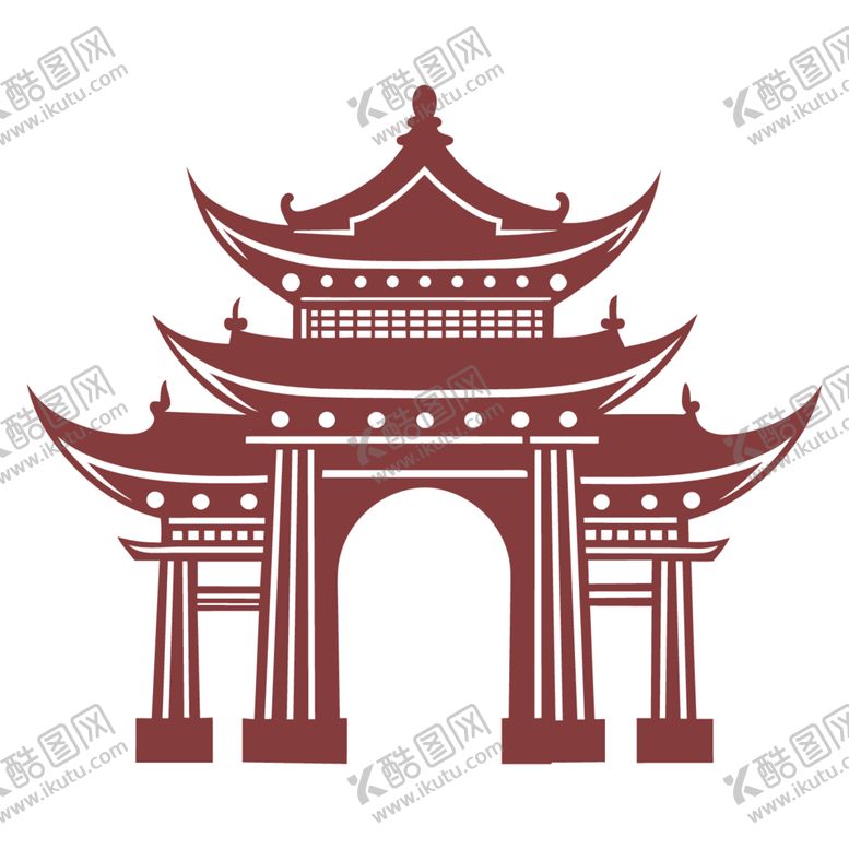 编号：48061301150555048029【酷图网】源文件下载-古代门牌楼剪影