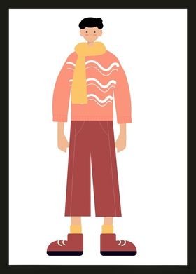 手绘男人男孩卡通动画动画