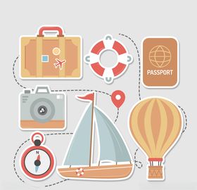 旅行元素Ai矢量图片材手绘游