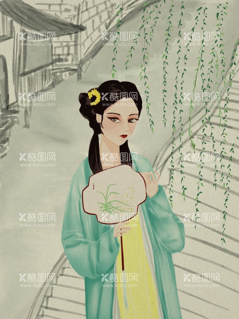 编号：76227503110303358457【酷图网】源文件下载-古风美女插画设计